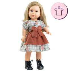 Bambola Paola Reina Completo 45 cm - Soy Tú - Audrey - Vestito con stampa di bambole