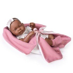Bambola Antonio Juan 42 cm - Coppia mulatta appena nata con coperta
