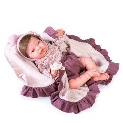 Bambola Antonio Juan 40 cm - Sweet Reborn Lea con coperta viola