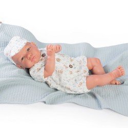 Bambola Antonio Juan 52 cm - "Mi primer Reborn" Bertin con coperta e berretto