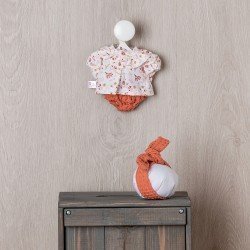 Completo per bambola Así 28 cm - Camicia floreale con mutandine e diadema rosa acceso per bambola Gordi