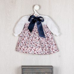 Completo per bambola Así 57 cm - Abito con gonna a fiori rossi e camicia bianca per bambola Pepa