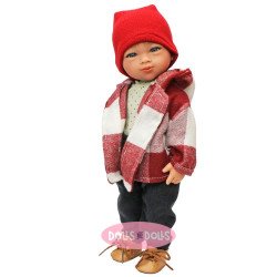Bambolo D'Nenes 34 cm - Mario con giacca e cappello a quadri rossi