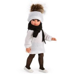 Bambola Así 40 cm - Sabrina con cappello e vestito in maglia bianca