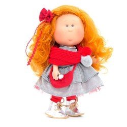 Bambola Nines d'Onil 30 cm - Mia rossa con vestito grigio chiaro