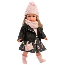 Bambola Llorens 40 cm - Carla con abito e giacca in volpe