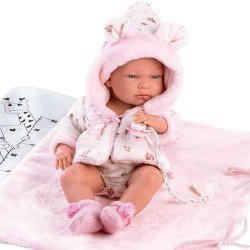 Bambola Llorens 40 cm - Nica neonata con fasciatoio da bagno