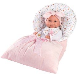 Bambola Llorens 40 cm - Tina neonata con bustina rosa