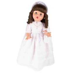 Bambola Mariquita Pérez 50 cm - Bruna in abito da comunione vintage