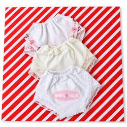 Set di 3 mutandine per bambola Mariquita Perez 50 cm