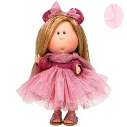 Bambola Nines d'Onil 30 cm - Mia ARTICOLATA - bionda in un abito di tulle rosa