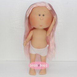 Bambola Nines d'Onil 30 cm - Mia con i capelli rosa lisci - Senza vestiti