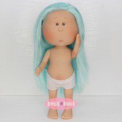 Bambola Nines d'Onil 30 cm - Mia con i capelli blu - Senza vestiti