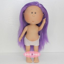 Bambola Nines d'Onil 30 cm - Mia con i capelli viola - Senza vestiti