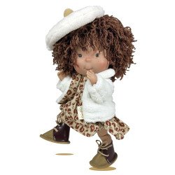 Bambola Nines d'Onil 30 cm - Pippa ARTICOLATA con capelli castani lanosi