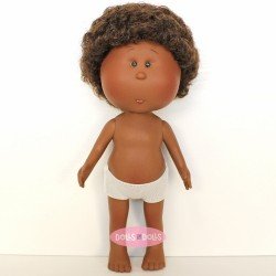 Bambola Nines d'Onil 30 cm - Mio afroamericano con capelli ricci castani - Senza vestiti