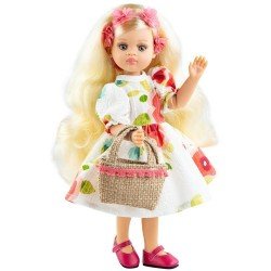 Bambola Paola Reina 32 cm - Las Amigas Articolata - Concha con abito a fiori e cestino