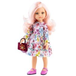 Bambola Paola Reina 32 cm - Las Amigas - Rosa con vestito a fiori e borsa