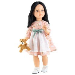 Bambola Paola Reina 60 cm - Las Reinas - Rose con abito naturale e orsacchiotto