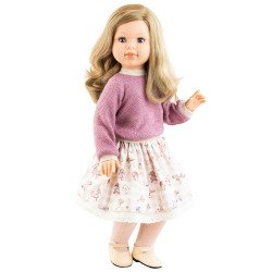 Bambola Paola Reina 60 cm - Las Reinas - Alma con maglione rosa e gonna floreale